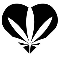 marijuana pot leaf heart symbol