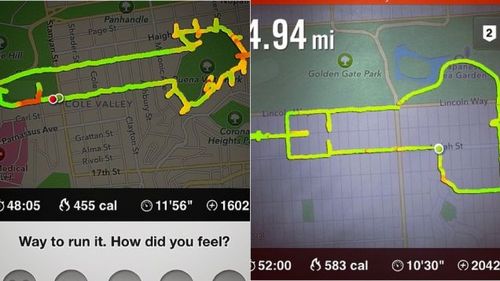 OMG, presenting the female runner who uses Nike+ to draw peens - OMG.BLOG