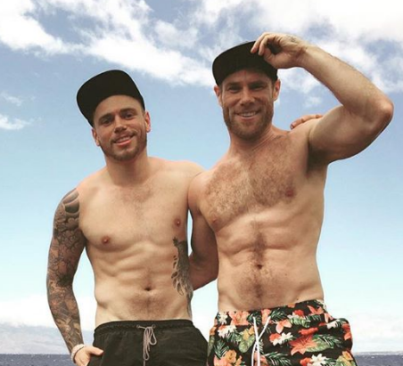 Gus Kenworthy and boyfriend Matt Wilkas shirtless