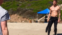 Shirtless Ryan Phillippe Surfing