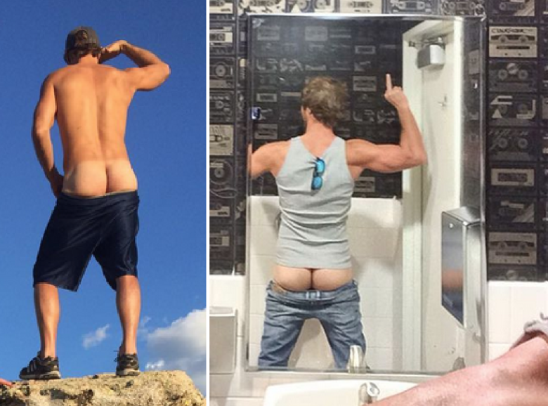 George Stults butt in the mirror