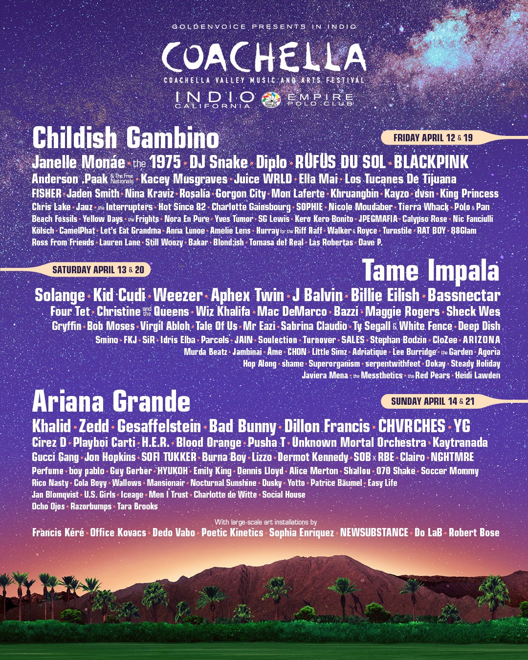 OMG, here's the full 2019 Coachella lineup OMG.BLOG