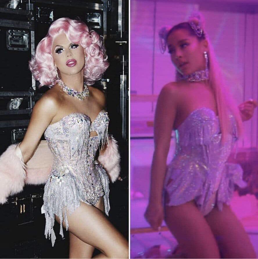 Ariana grande 7 rings перевод. Ariana grande RUPAUL. Кукла ариана Гранде 7 Rings. Пародии Drag Cvin образы знаменитостей. Ариана Гранде слив 2021.