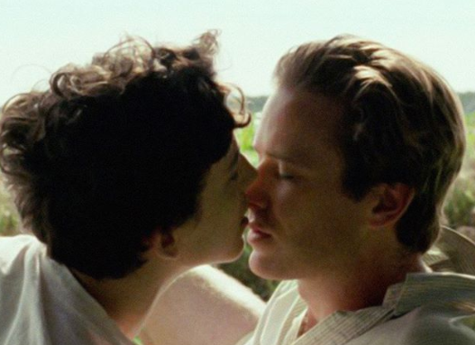 Timothee Chalamet and Armie Hammer kiss