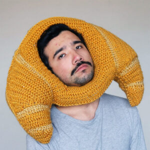 Omg, This Sad-looking Artist Creates Big, Happy, Crocheted Food Hats 