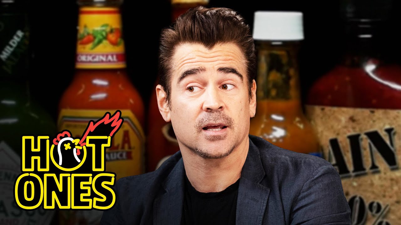 OMG, WATCH: Daddy Colin Farrell mucks some spicy wings and talks being the  Penguin on HOT ONES - OMG.BLOG