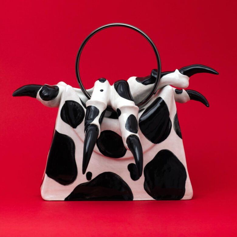 Gilon cow ceramic handbag