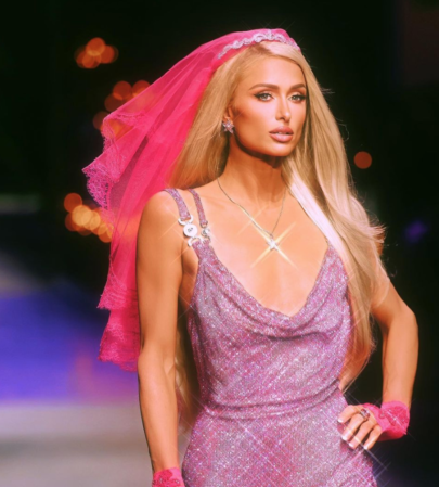 Paris Hilton walks the Versace Spring/Summer 2023 runway show at Milan Fashion Week