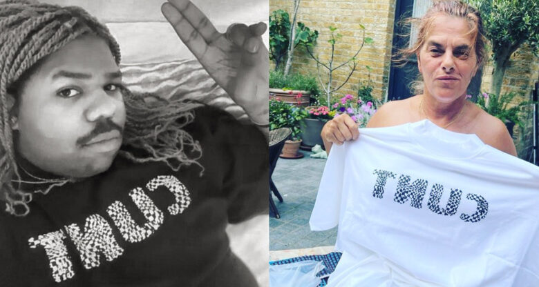 Mnek and Tracey Emin model the TNUC T-shirt by Arrogrant Hypocrite