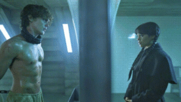 Hunter Doohan shirtless in Wednesday