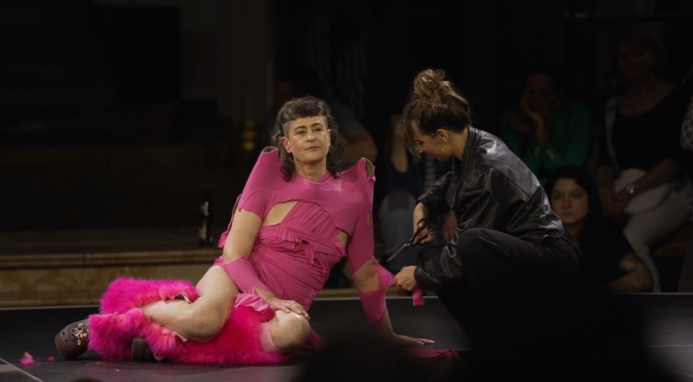 Peaches performs Yoko Ono's Cut Piece at the Gropius Bau in Berlin, May 2, 2025